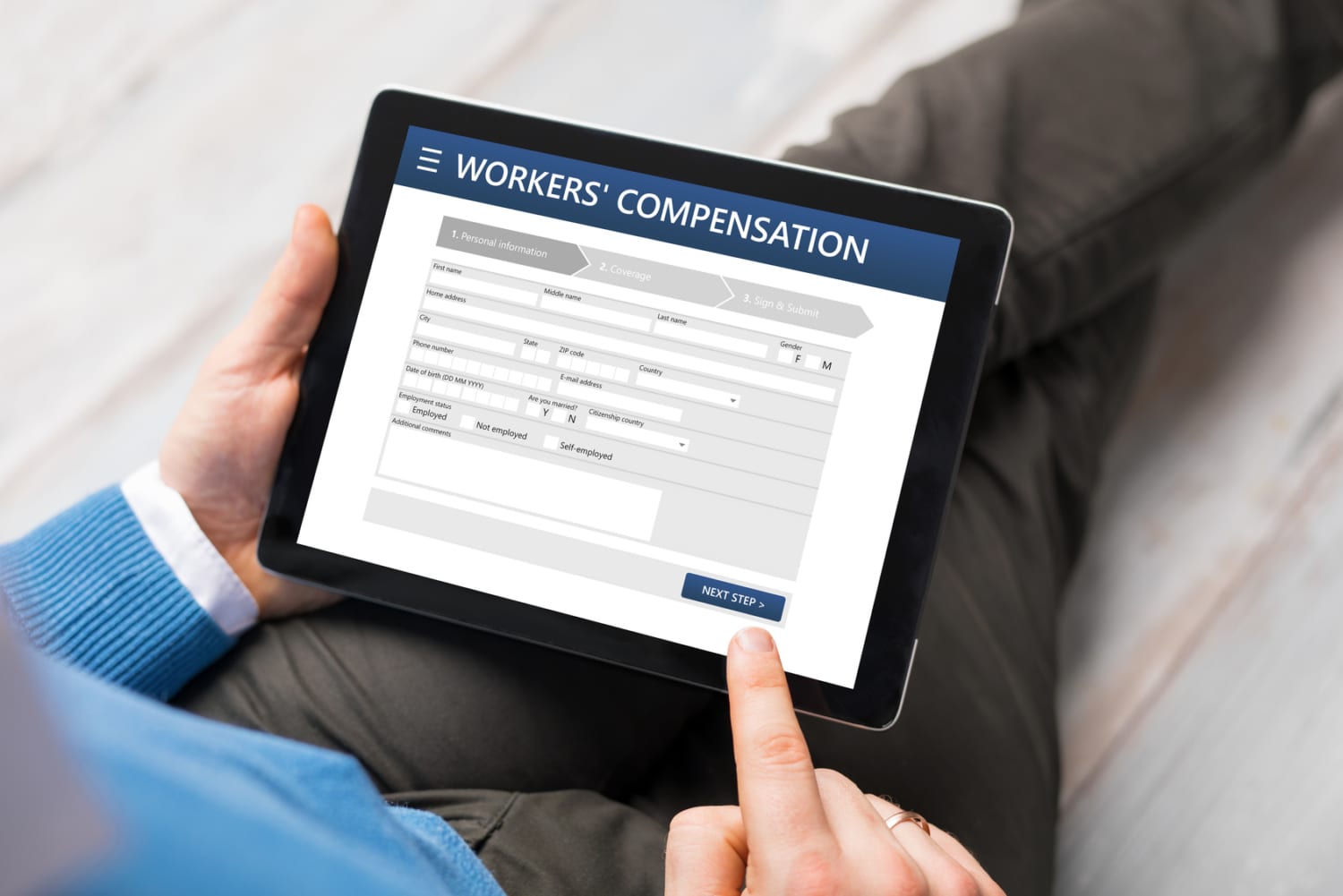 Man applying for workers compensation