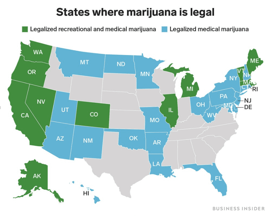 states where marijuana is legal